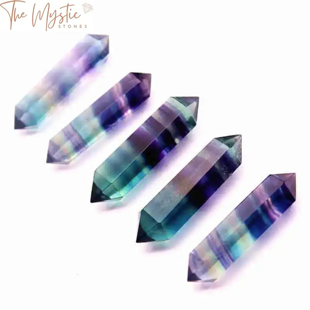 Colorful Fluorite Quartz Double-Pointed Wand (5-6Cm)