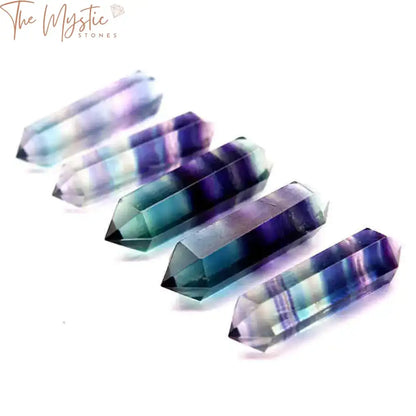 Colorful Fluorite Quartz Double-Pointed Wand (5-6Cm)