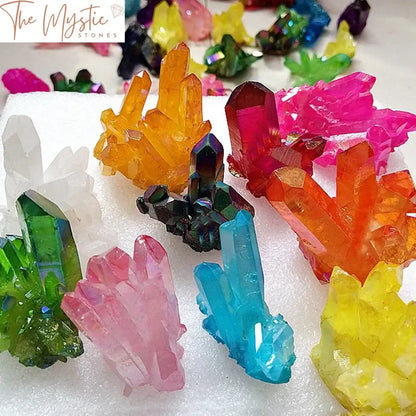 Colorful Quartz Crystal Cluster Healing Ornament