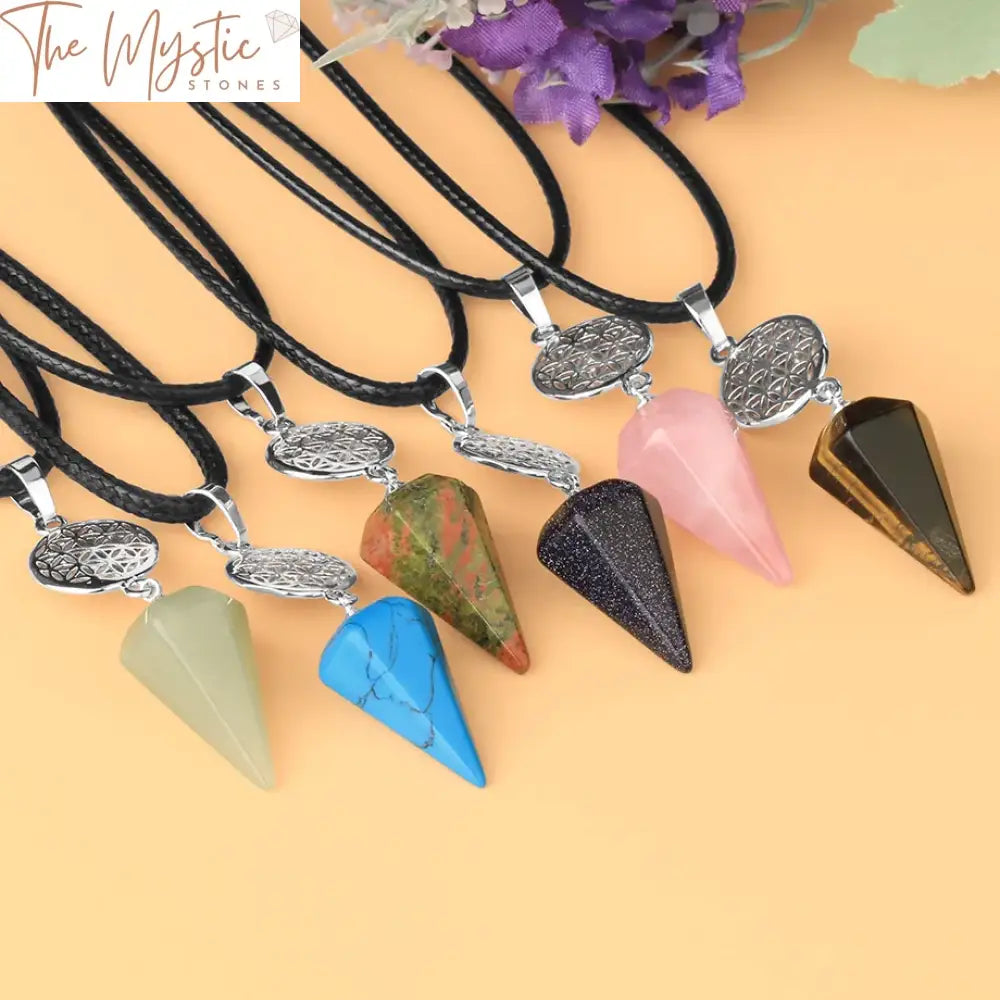 Cone Healing Stone Pendant Necklace