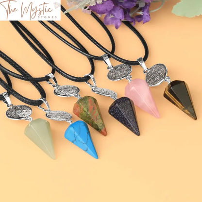 Cone Healing Stone Pendant Necklace