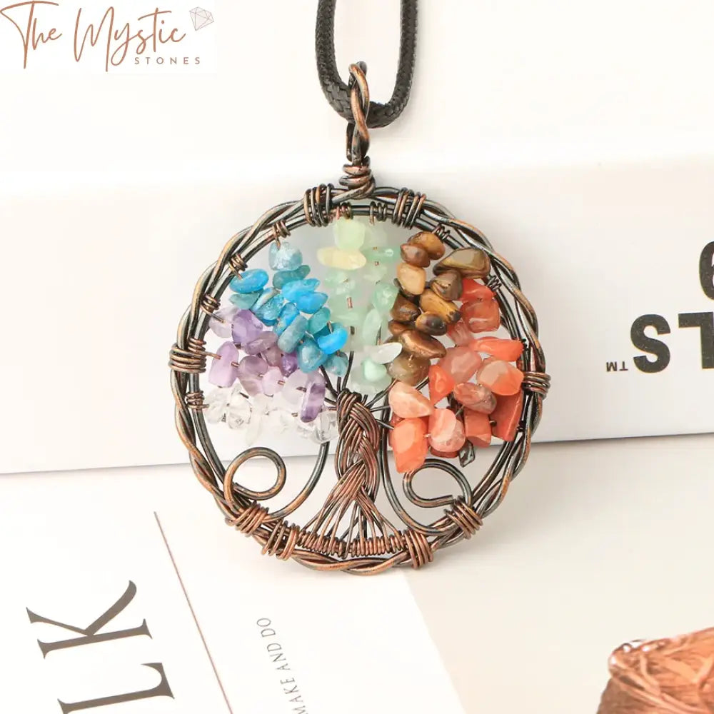 Copper Tree Of Life Chakra Pendant Necklace