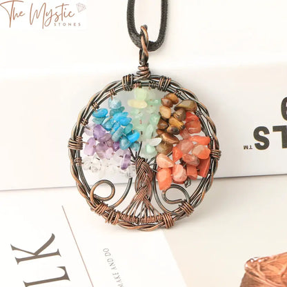 Copper Tree Of Life Chakra Pendant Necklace