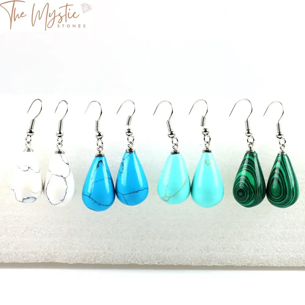 Copper Vintage Pear-Shaped Tophus Drop Earrings