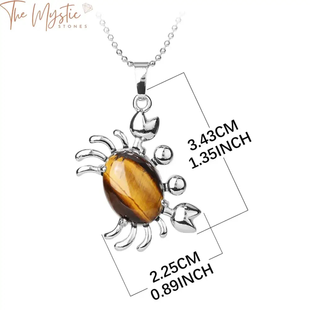 Crab Stone Pendant Necklace