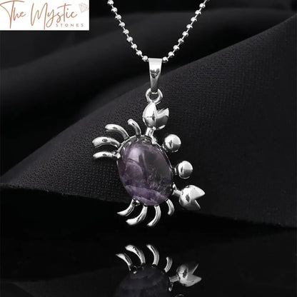 Crab Stone Pendant Necklace