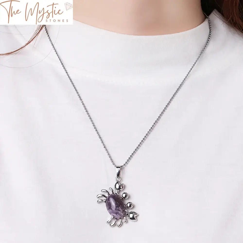 Crab Stone Pendant Necklace