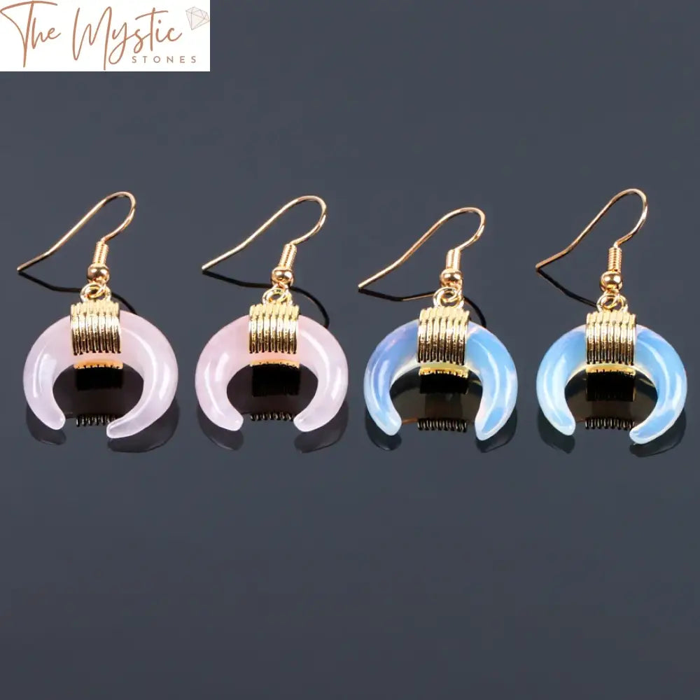 Crescent Gemstone Earrings