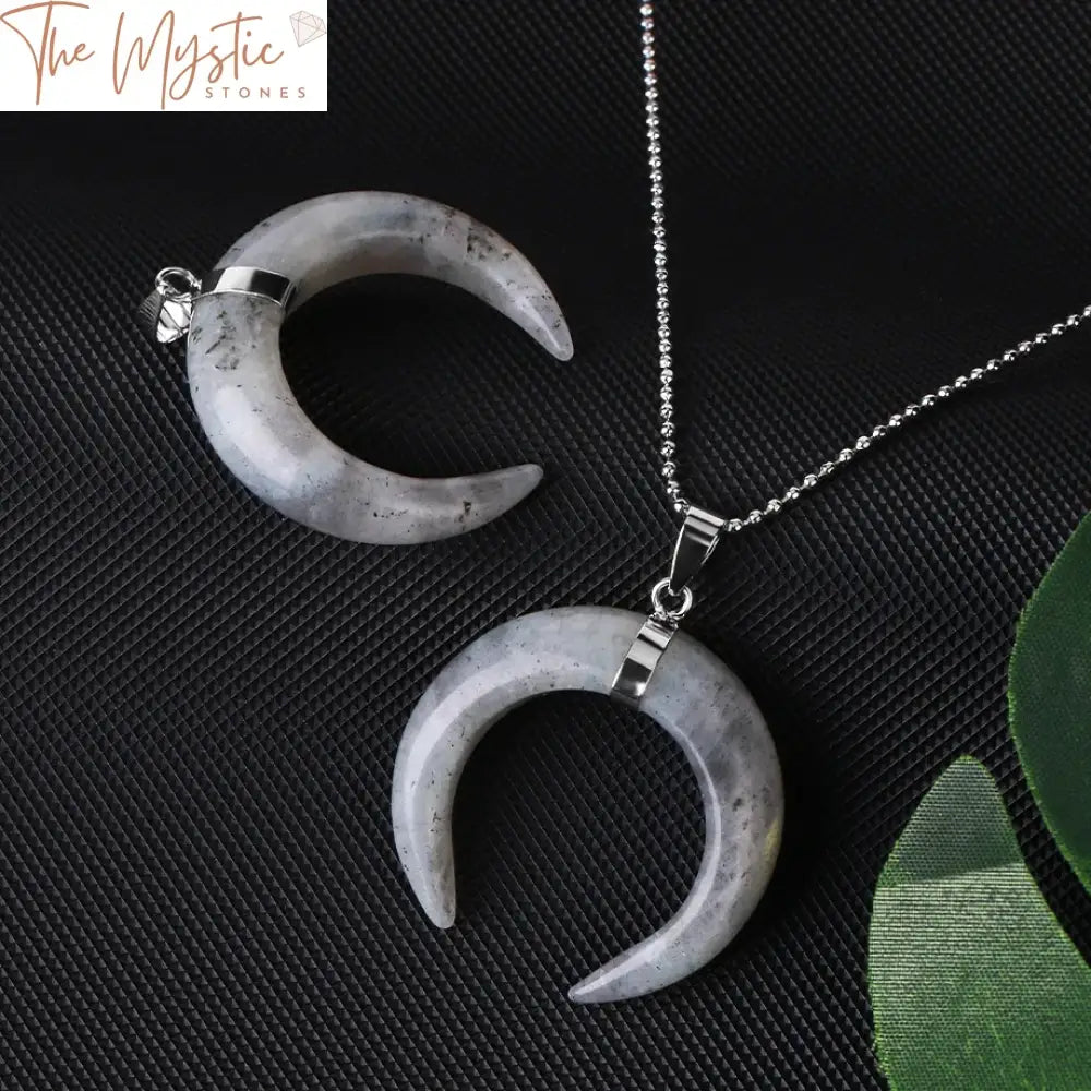 Crescent Moon Reiki Crystal Pendant