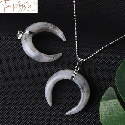 Crescent Moon Reiki Crystal Pendant