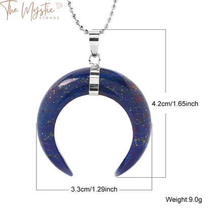 Crescent Moon Reiki Crystal Pendant