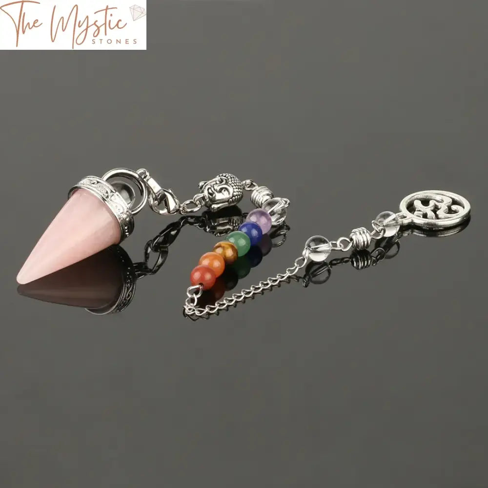 Crystal Buddha 7 Chakras Stone Pendulum