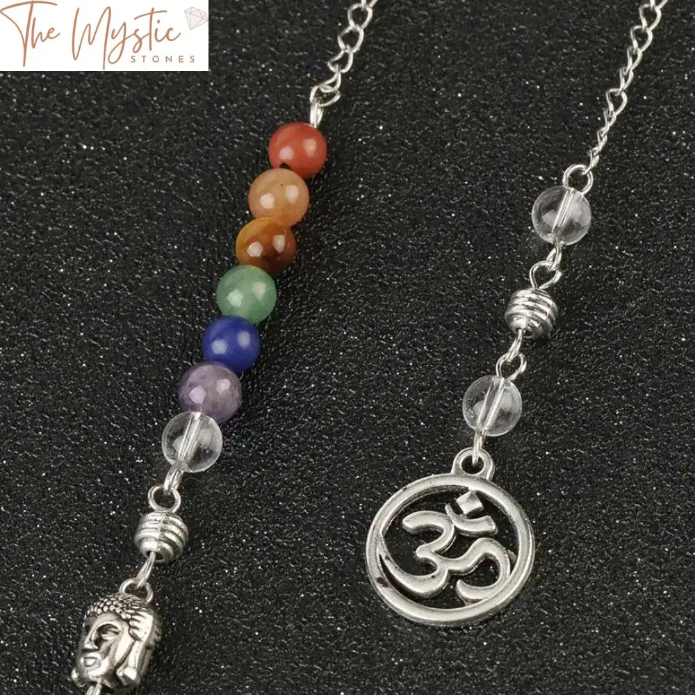 Crystal Buddha 7 Chakras Stone Pendulum