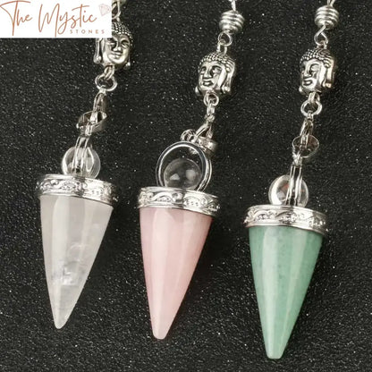 Crystal Buddha 7 Chakras Stone Pendulum