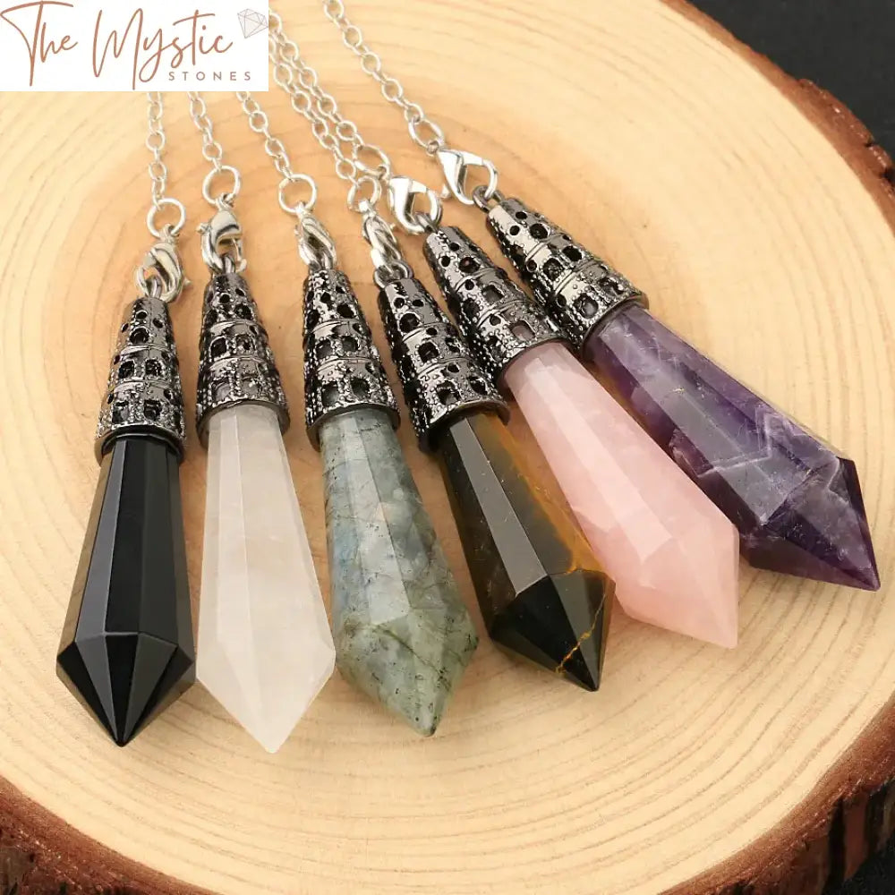 Crystal Cone Pendulum - 12 Faceted Divination Tool