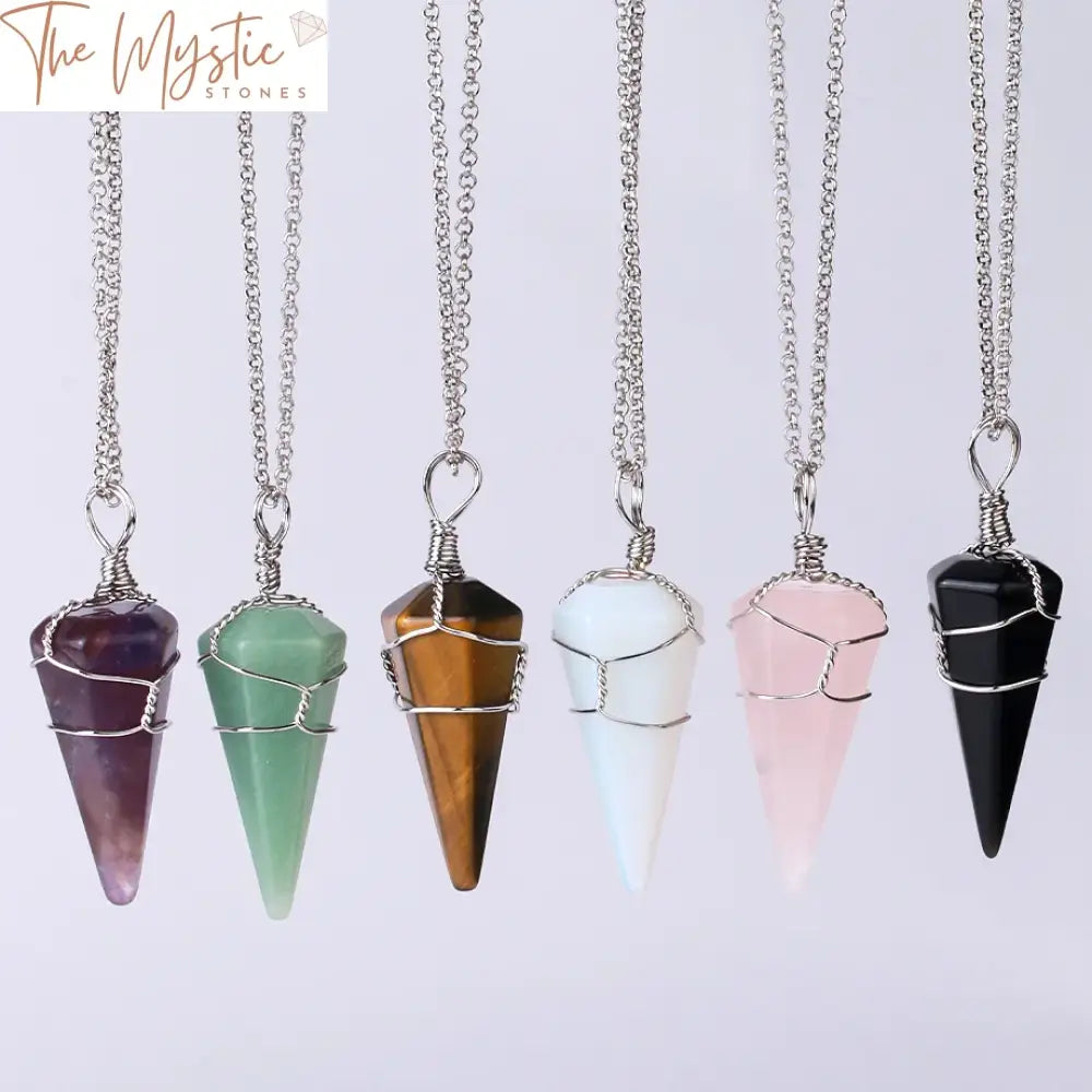 Crystal Cone Stainless Steel Pendant