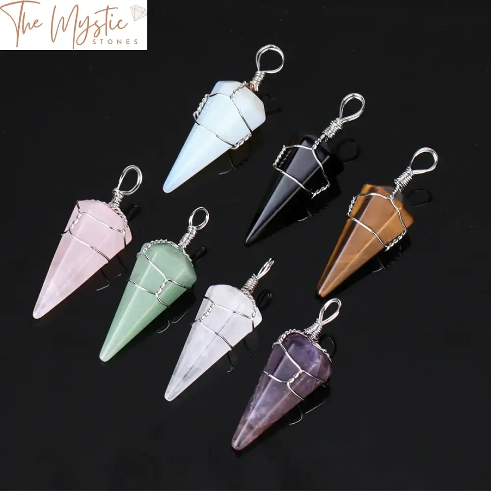 Crystal Cone Stainless Steel Pendant