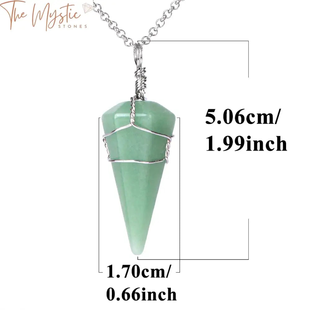 Crystal Cone Stainless Steel Pendant