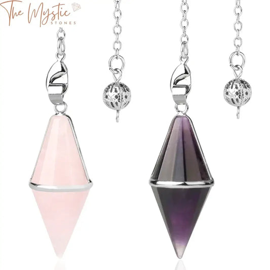 Crystal Healing Pendulum - Tiger Eye & Pink Quartz