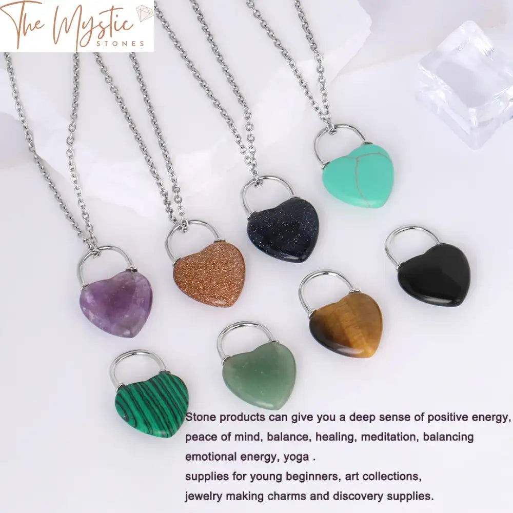 Crystal Heart Healing Pendant Necklace