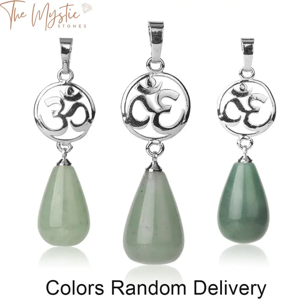 Crystal Om Natural Stone Water Pendants