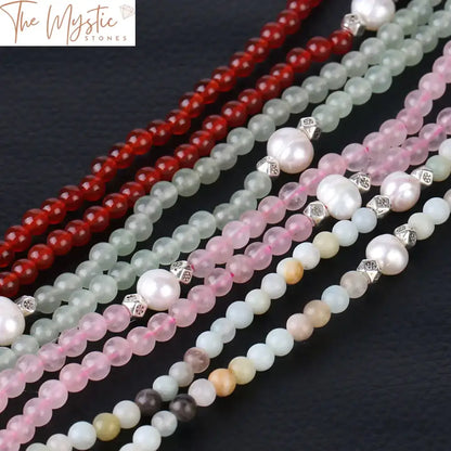 Crystal & Pearl Natural Stone Multilayer Bracelet