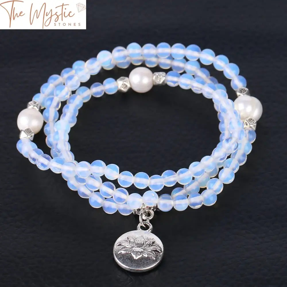 Crystal & Pearl Natural Stone Multilayer Bracelet