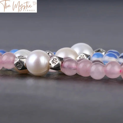 Crystal & Pearl Natural Stone Multilayer Bracelet