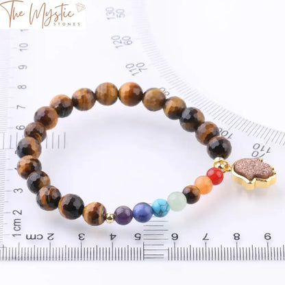 Crystal Quartz & Chakra Stone Hamsa Bracelet