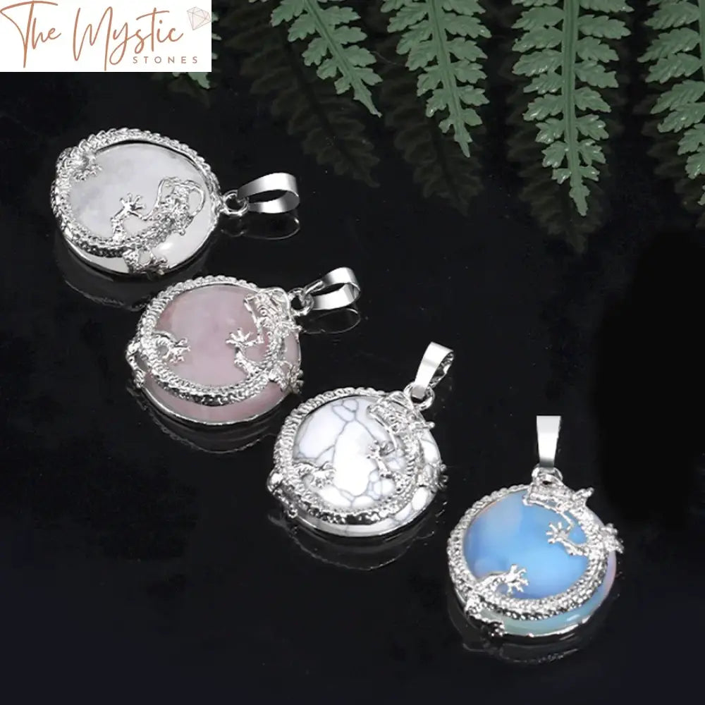 Crystal Round Bead Natural Stone Pendants