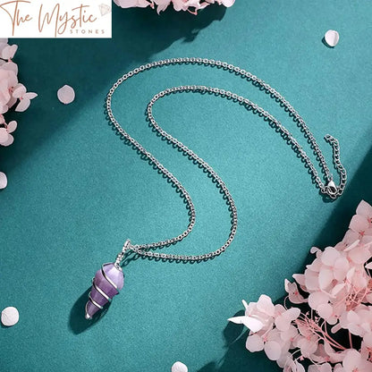 Crystal Spiral Cone Pendant Necklace