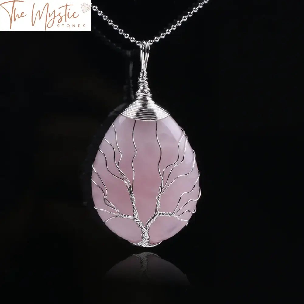 Crystal Waterdrop Tree Of Life Necklace