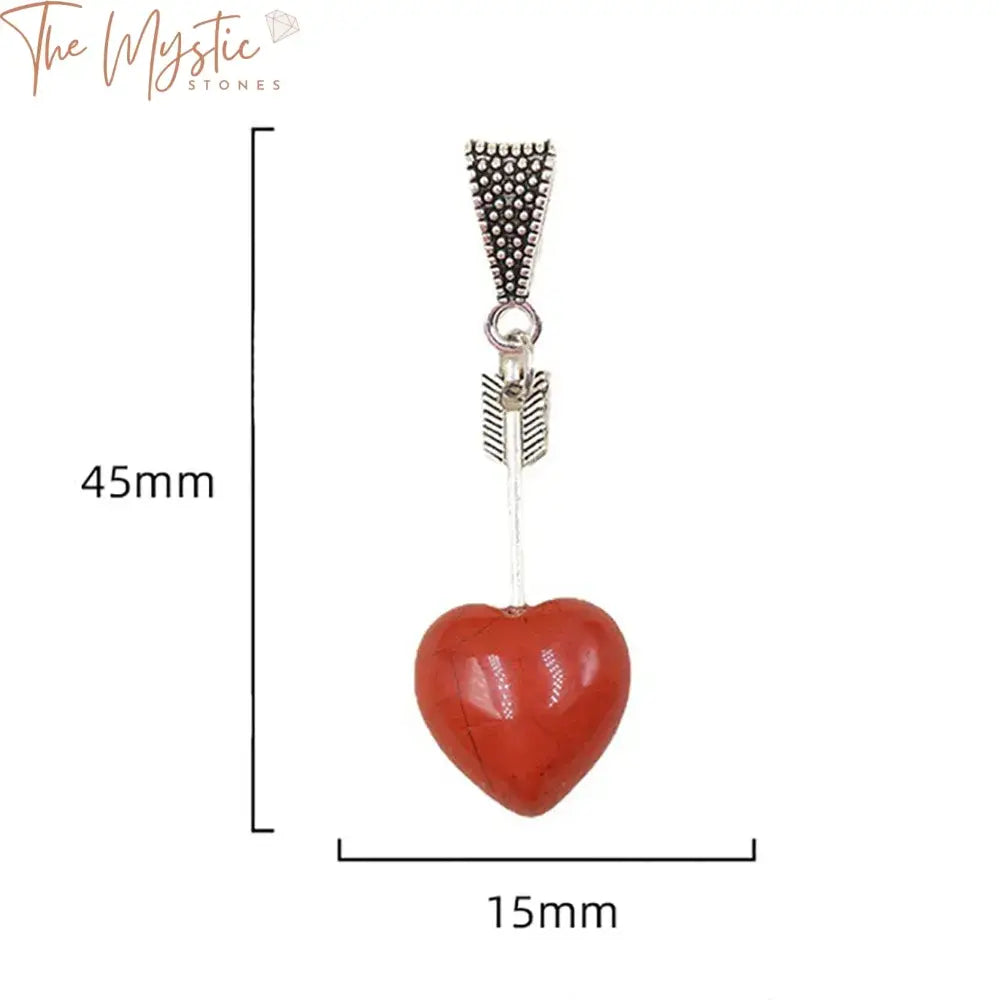 Cupid’s Arrow Heart-Shaped Gemstone Pendant