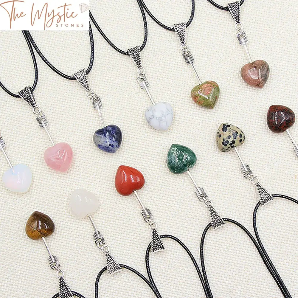 Cupid’s Arrow Heart-Shaped Gemstone Pendant