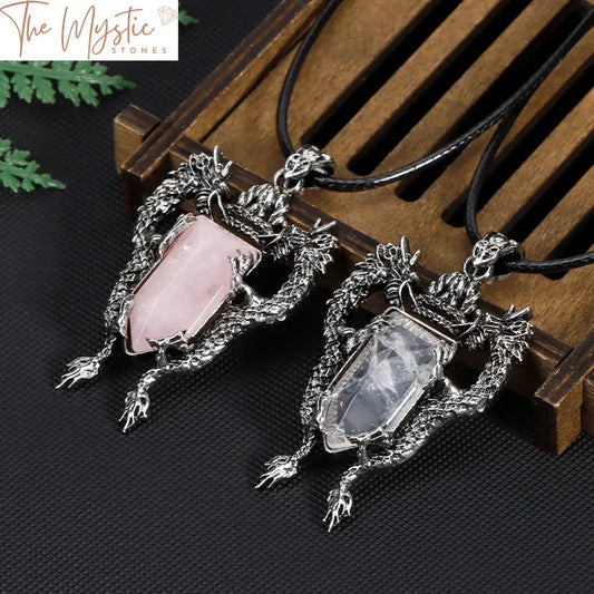 Double Dragons Stone Pendant