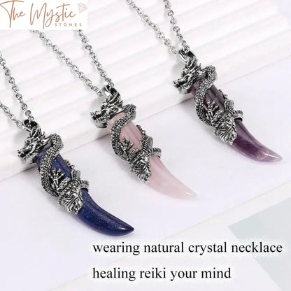 Dragon Amulet Crystal Pendant Necklace