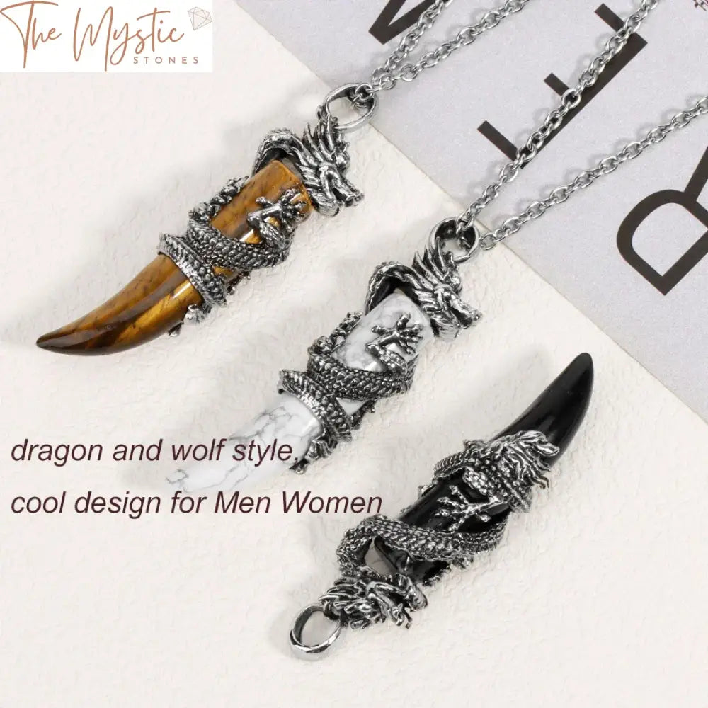 Dragon Amulet Crystal Pendant Necklace