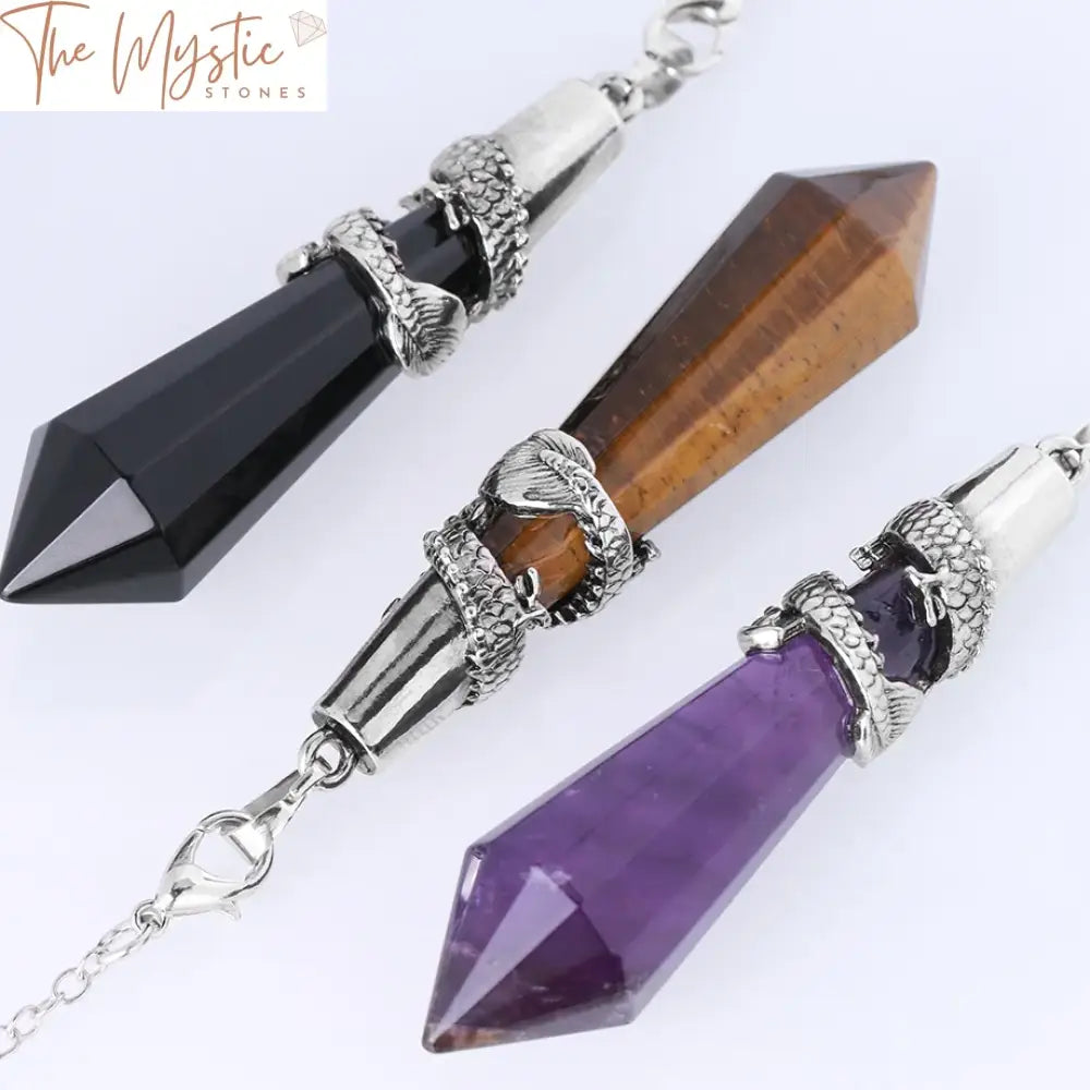 Dragon Crystal Quartz Pendulum - 12-Faceted Dowsing Stone