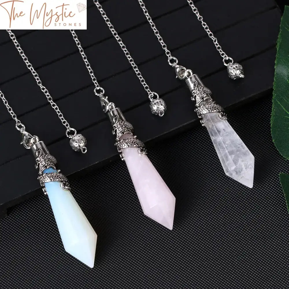 Dragon Crystal Quartz Pendulum - 12-Faceted Dowsing Stone