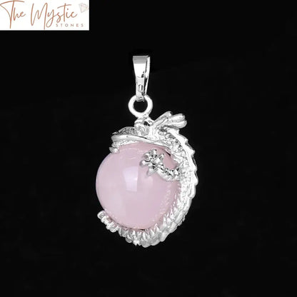 Dragon Wrapped Pink Crystal Pendant