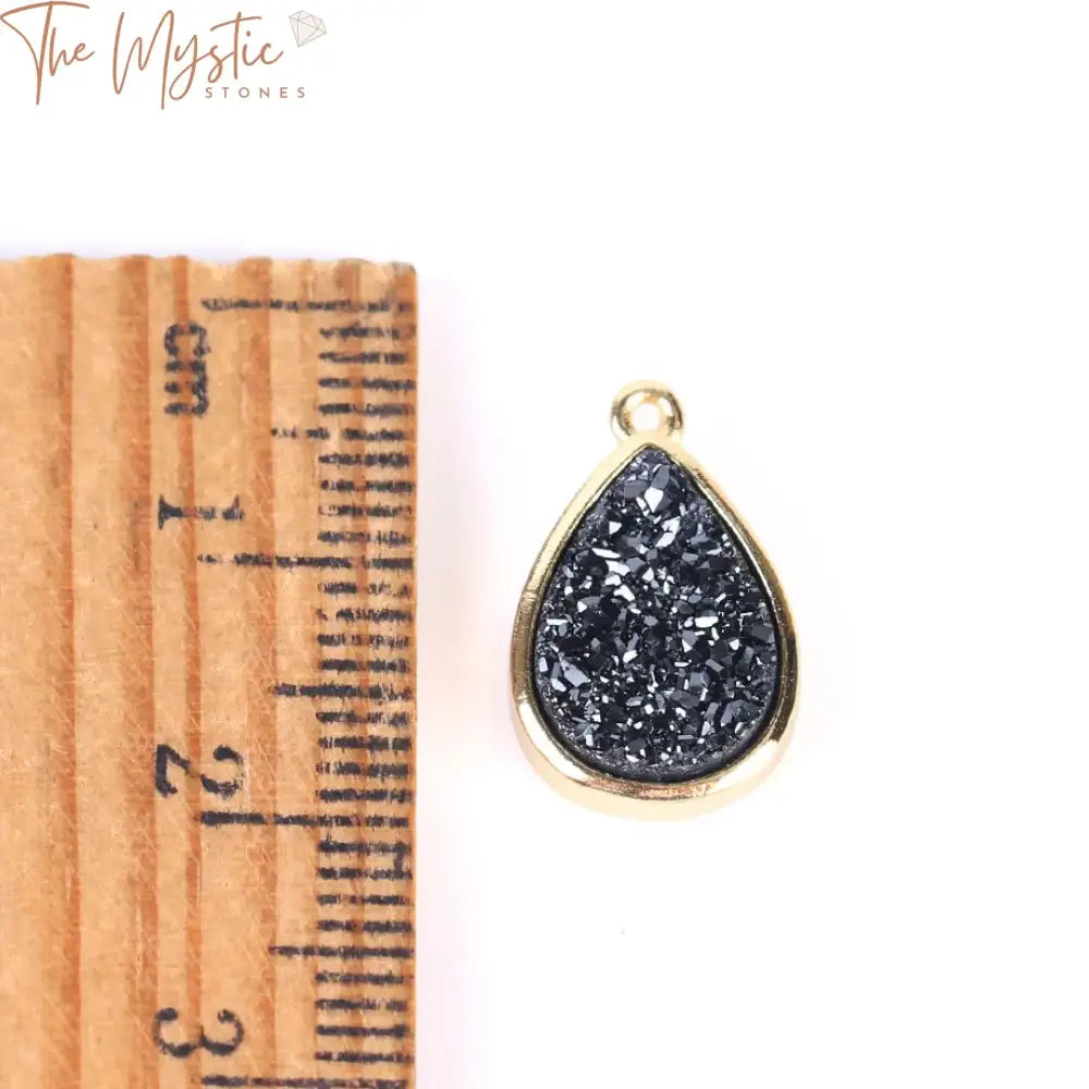 Druzy Water Drop Beads - Gold-Color Single Hole Connector