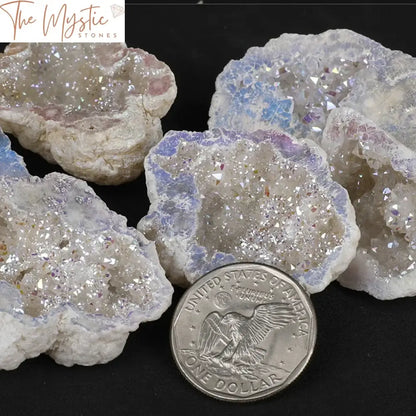 Electroplated Rainbow Agate Geode Cluster