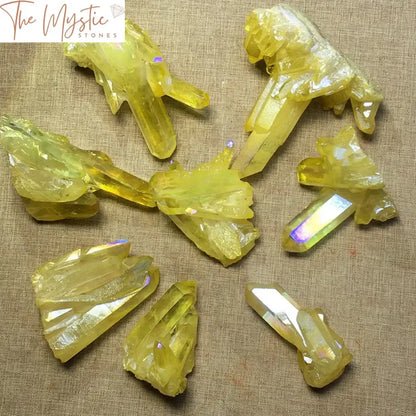 Electroplated Yellow Quartz Crystal Cluster