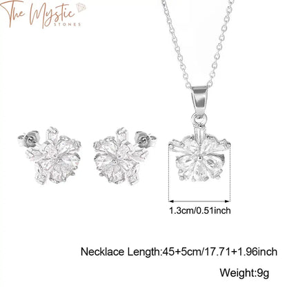 Elegant Five Leaf Flower Jewelry Set