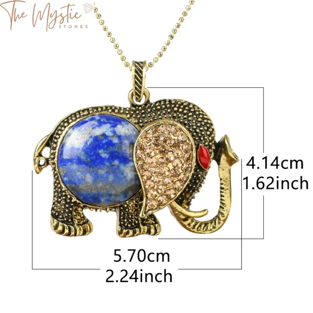 Elephant Crystal Amulet Necklace