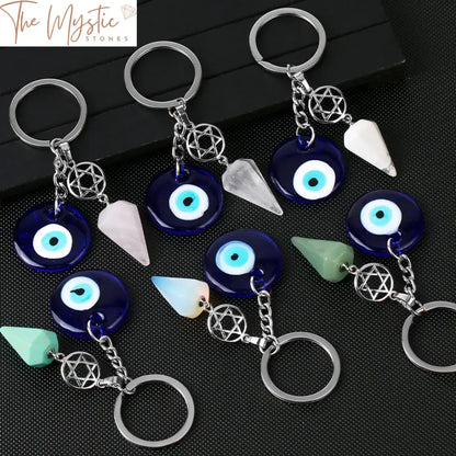 Evil Eye Reiki Crystal Keychain