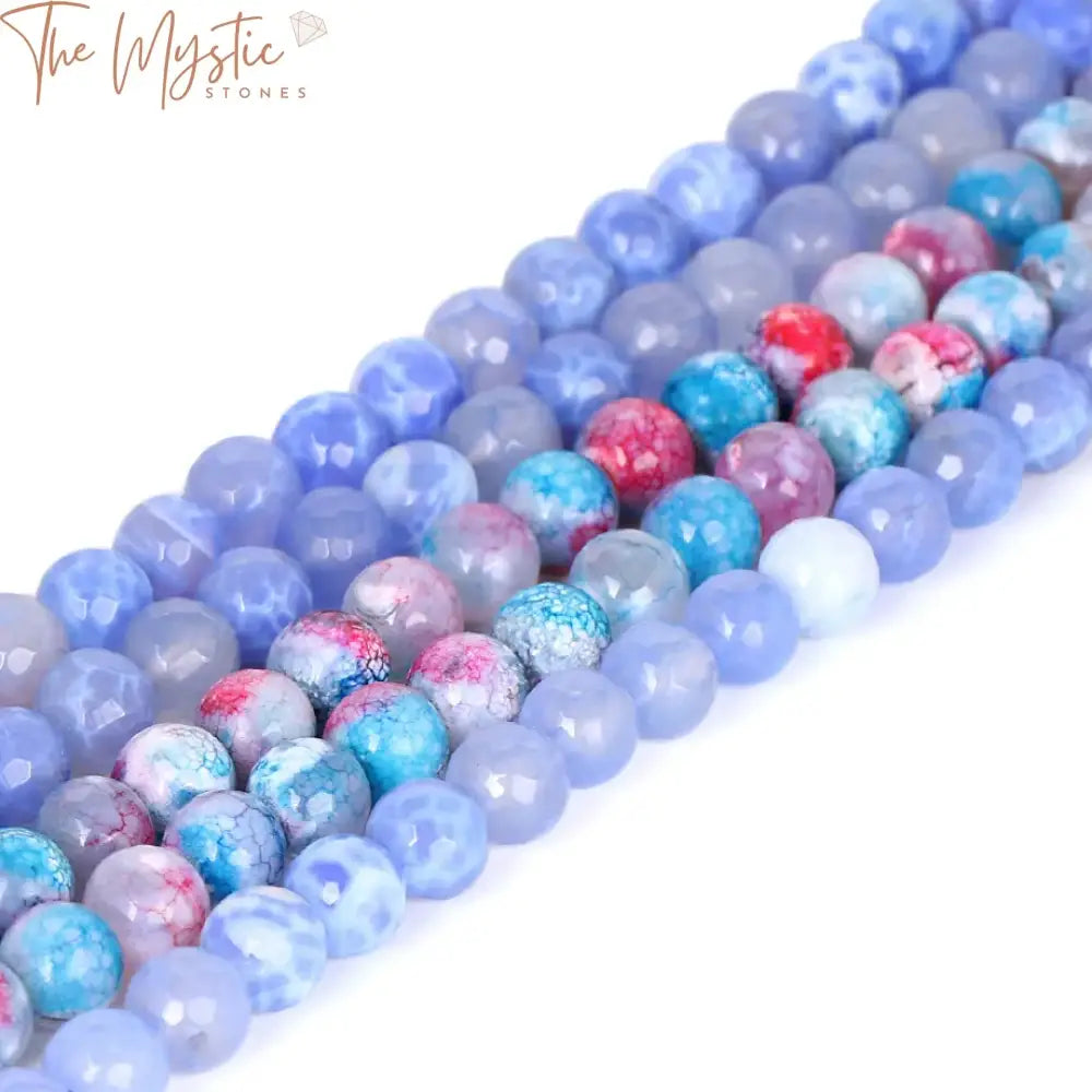 Faceted Agate Onyx 10Mm Beads - Multicolor