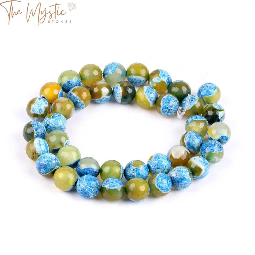 Faceted Agate Onyx 10Mm Beads - Multicolor