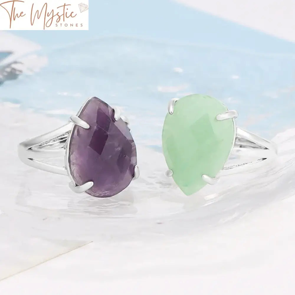 Faceted Amethyst Quartz Adjustable Ring