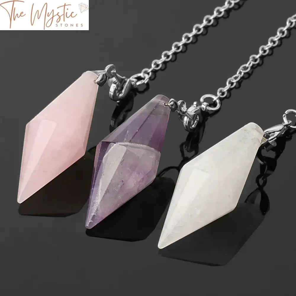 Faceted Natural Stone Pendulum